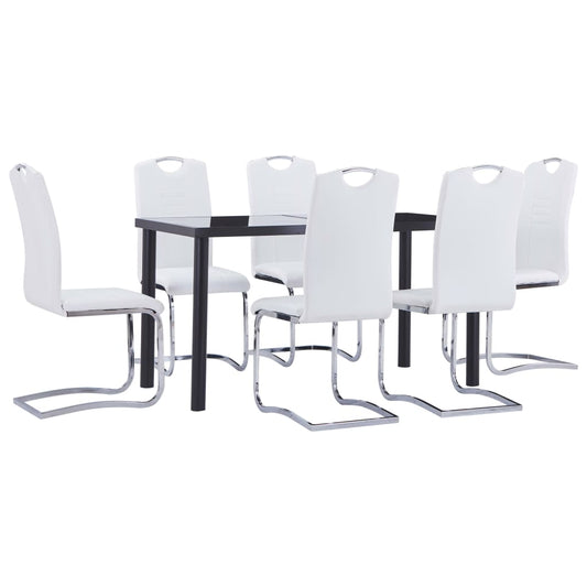 Set Sala da Pranzo 7 pz in Similpelle Bianco - homemem39