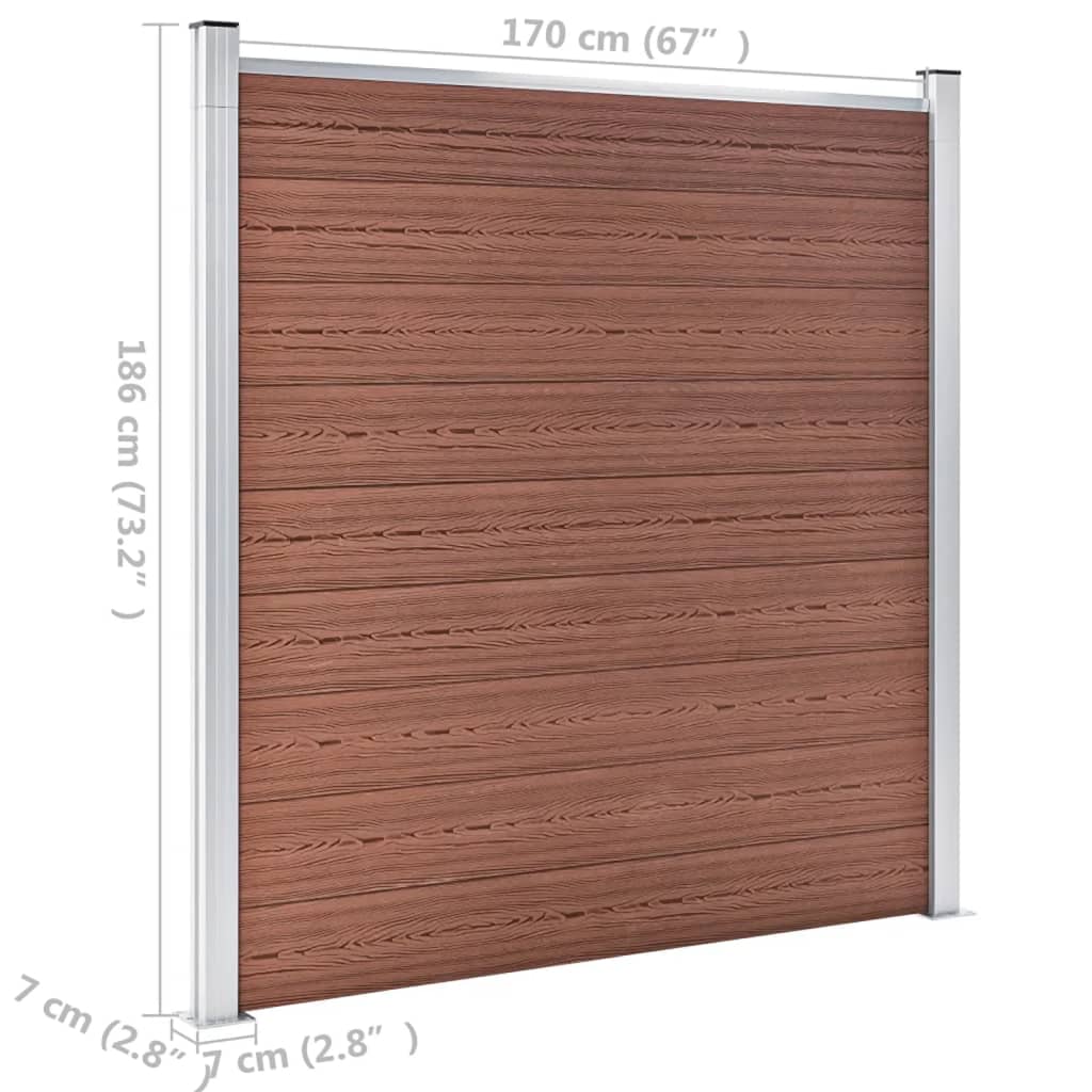 Recinzione da Giardino in WPC 353x186 cm Marrone | homemem39