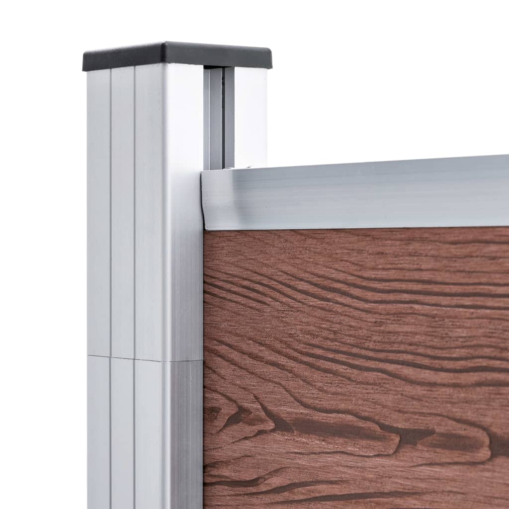 Recinzione da Giardino in WPC 1391x186 cm Marrone | homemem39