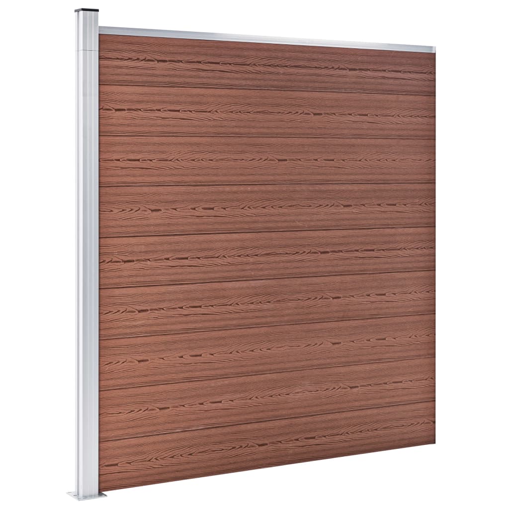 Recinzione da Giardino in WPC 1564x186 cm Marrone | homemem39