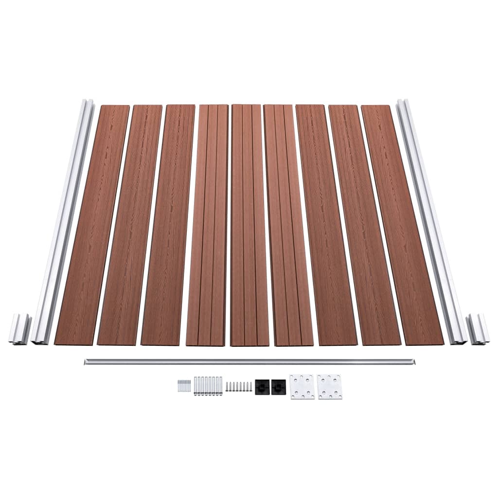 Pannelli Recinzione 2 Quadrati 1 Inclinato 446x186cm Marrone | homemem39