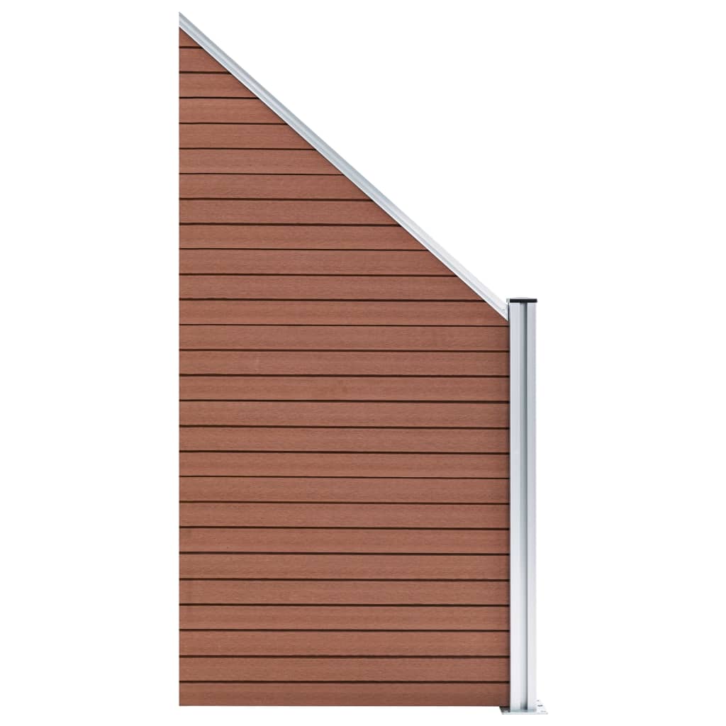 Pannelli Recinzione 4 Quadrati 1 Inclinato 792x186cm Marrone | homemem39