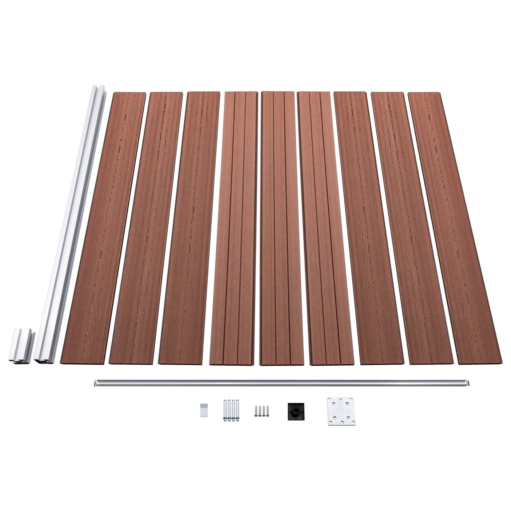 Pannelli Recinzione 5 Quadrati 1 Inclinato 965x186 cm Marrone | homemem39