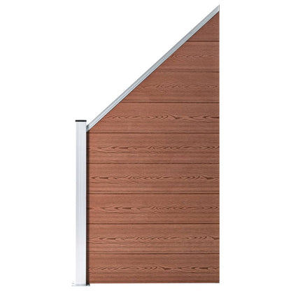 Pannelli Recinzione 5 Quadrati 1 Inclinato 965x186 cm Marrone | homemem39