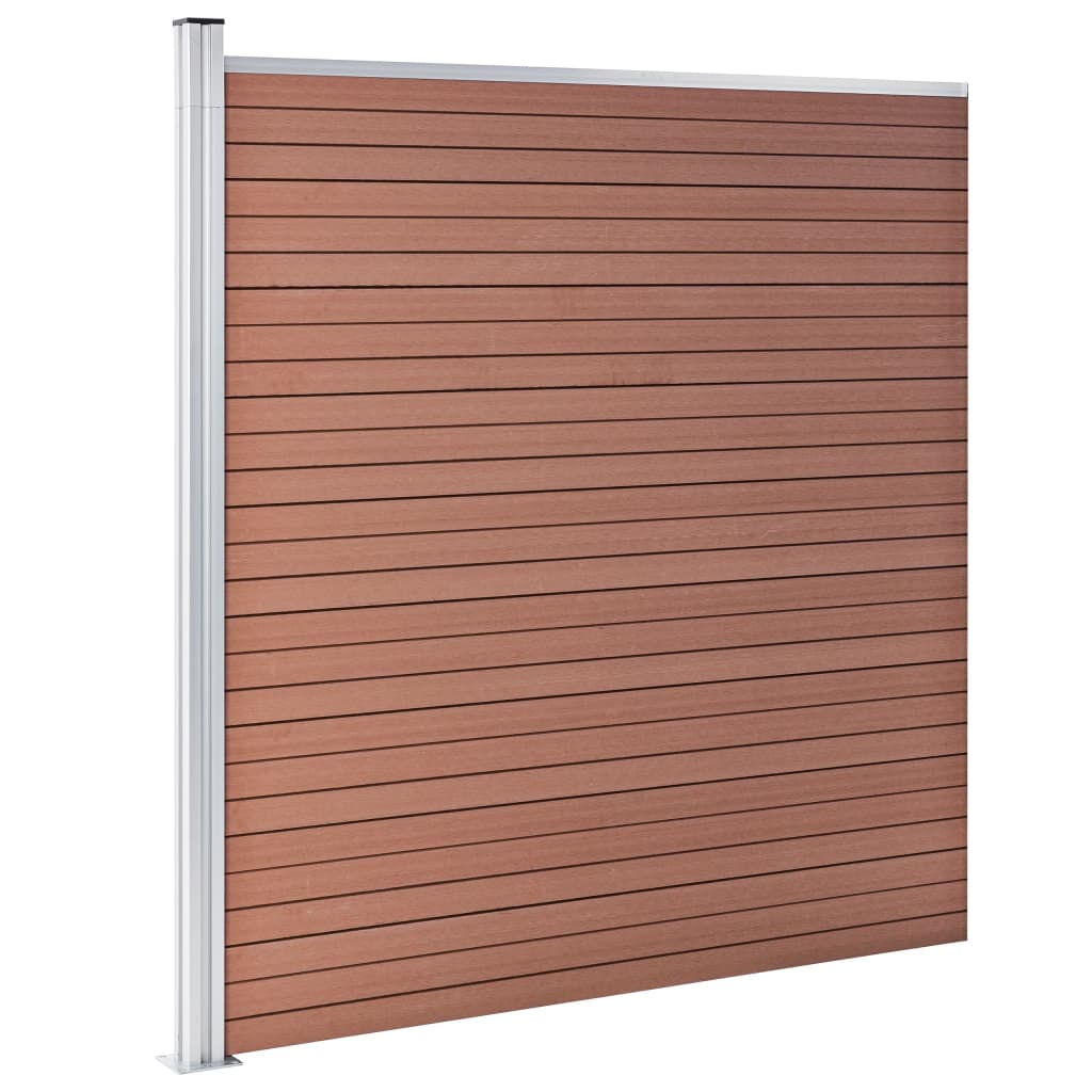 Pannelli Recinzione 7 Quadrati 1 Inclinato 1311x186cm Marrone