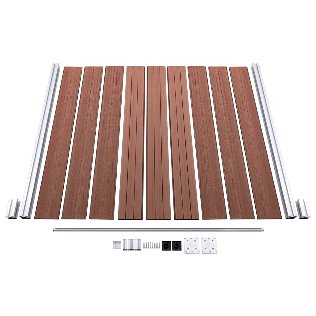 Pannelli Recinzione 7 Quadrati 1 Inclinato 1311x186cm Marrone