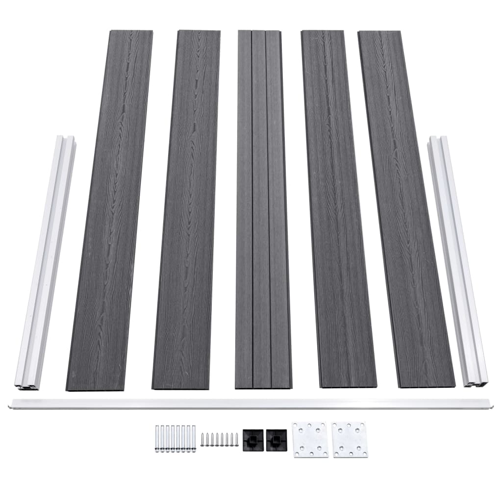 Recinzione da Giardino in WPC 526x106 cm Grigia | homemem39