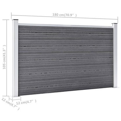 Recinzione da Giardino in WPC 526x106 cm Grigia | homemem39