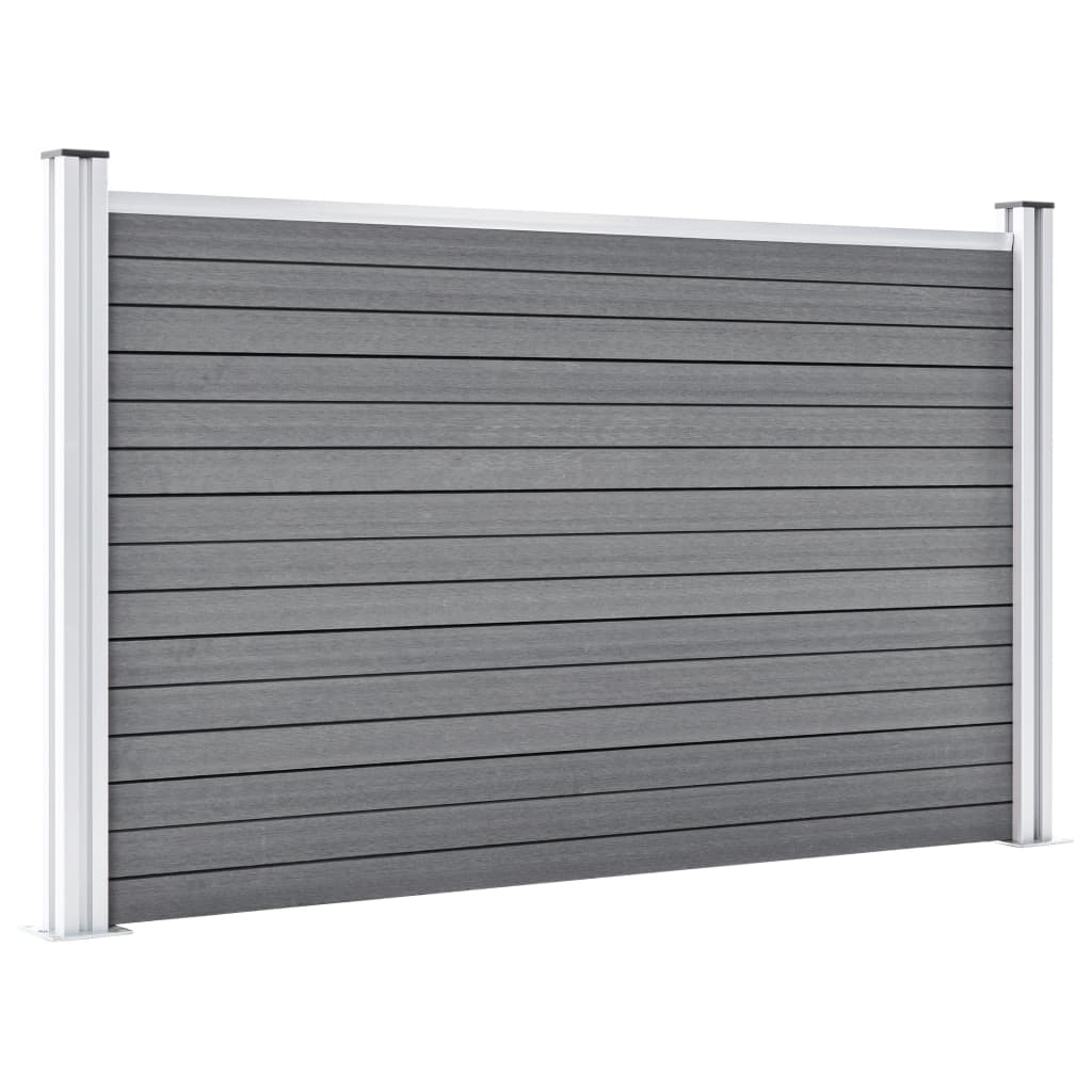 Recinzione da Giardino in WPC 699x106 cm Grigia | homemem39