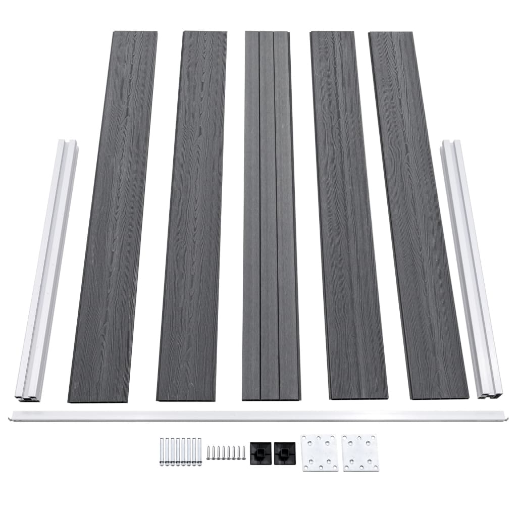 Recinzione da Giardino in WPC 699x106 cm Grigia | homemem39