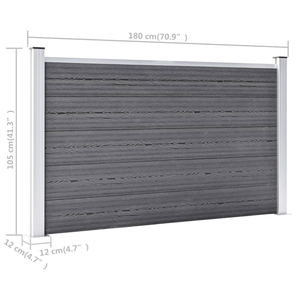 Recinzione da Giardino in WPC 699x106 cm Grigia | homemem39