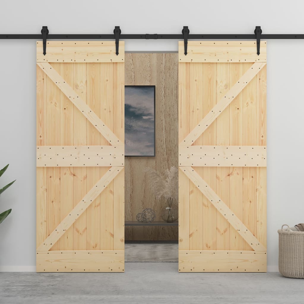 Porta 90x210 cm in Legno Massello di Pino - homemem39