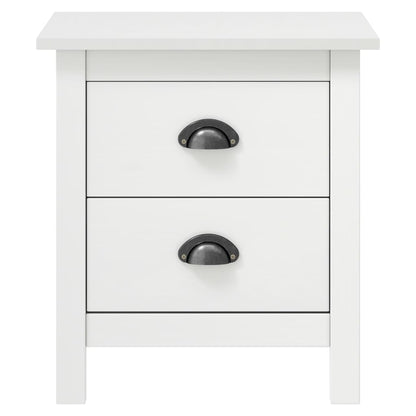 Comodino Hill Bianco 46x35x49,5 cm Legno Massello di Pino - homemem39