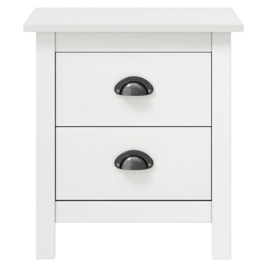 Comodino Hill Bianco 46x35x49,5 cm Legno Massello di Pino - homemem39