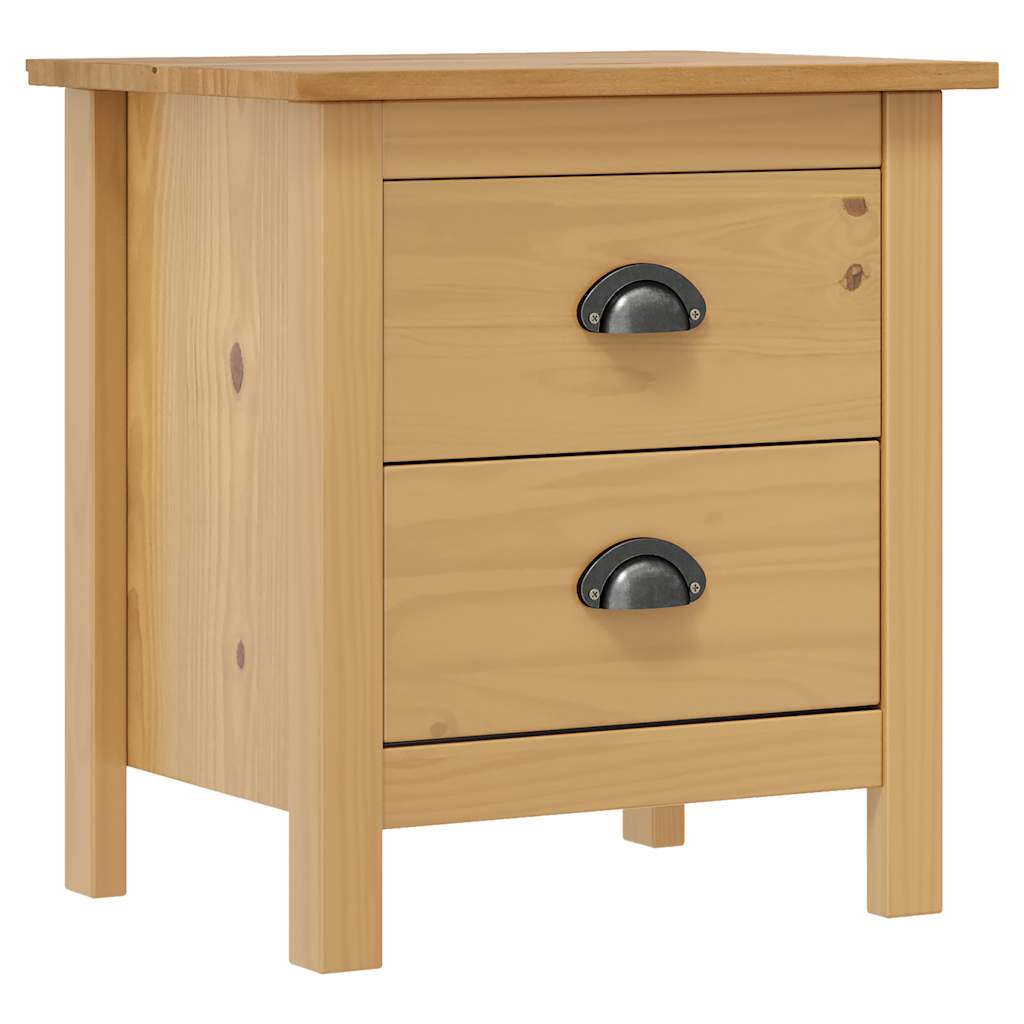 Comodini Hill Grigi 2 pz 46x35x49,5 cm Legno Massello di Pino