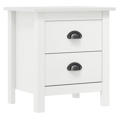 Comodini Hill Bianchi 2 pz 46x35x49,5 cm Legno Massello di Pino - homemem39