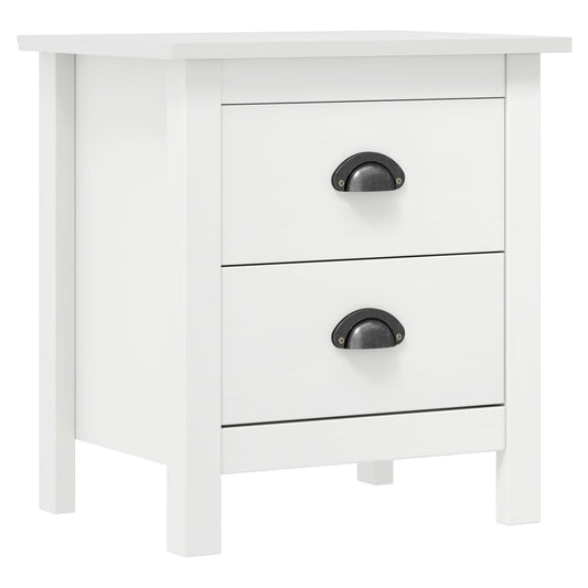 Comodini Hill Bianchi 2 pz 46x35x49,5 cm Legno Massello di Pino - homemem39