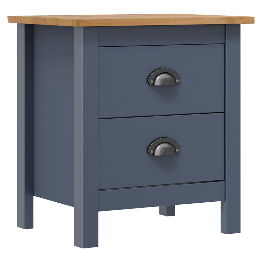 Comodini Hill Grigi 2 pz 46x35x49,5 cm in Legno di Pino | homemem39
