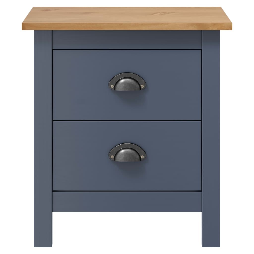 Comodini Hill Grigi 2 pz 46x35x49,5 cm in Legno di Pino | homemem39