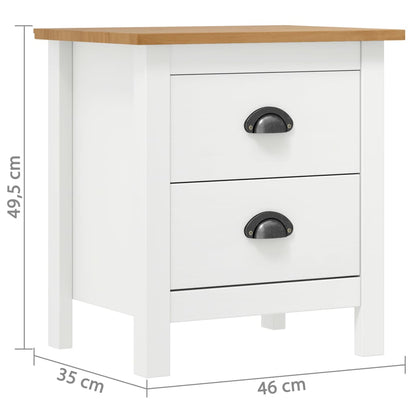 Comodini Hill Bianchi 2 pz 46x35x49,5 cm Legno Massello di Pino - homemem39