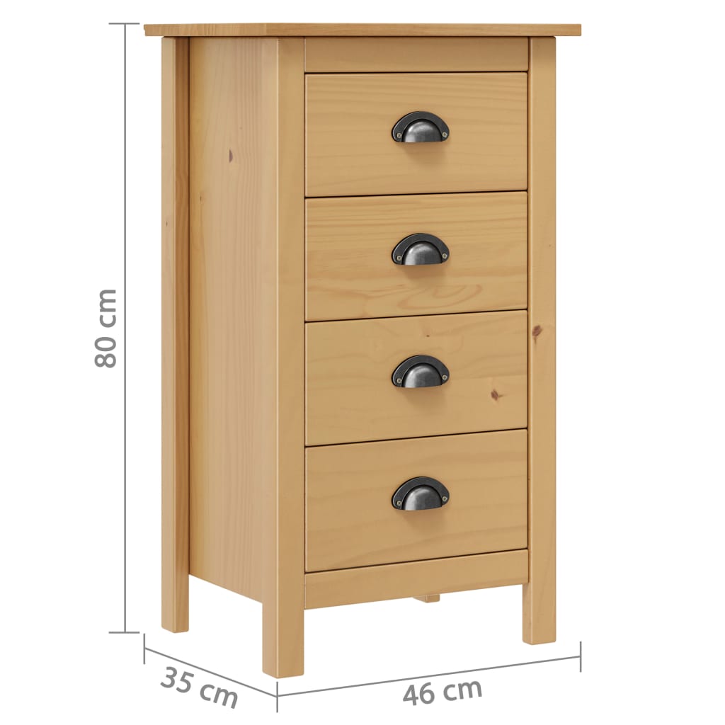 Credenza Hill 46x35x80 cm Legno Massello di Pino