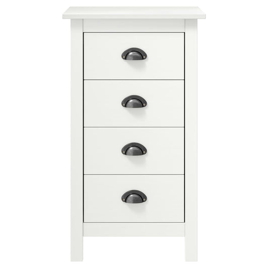 Credenza Hill Bianca 46x35x80 cm in Legno Massello di Pino