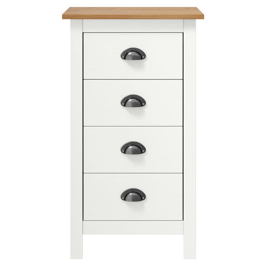 Credenza Hill Bianca 46x35x80 cm in Legno Massello di Pino