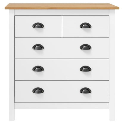 Credenza Hill Bianca 79x40x80 cm in Legno Massello di Pino