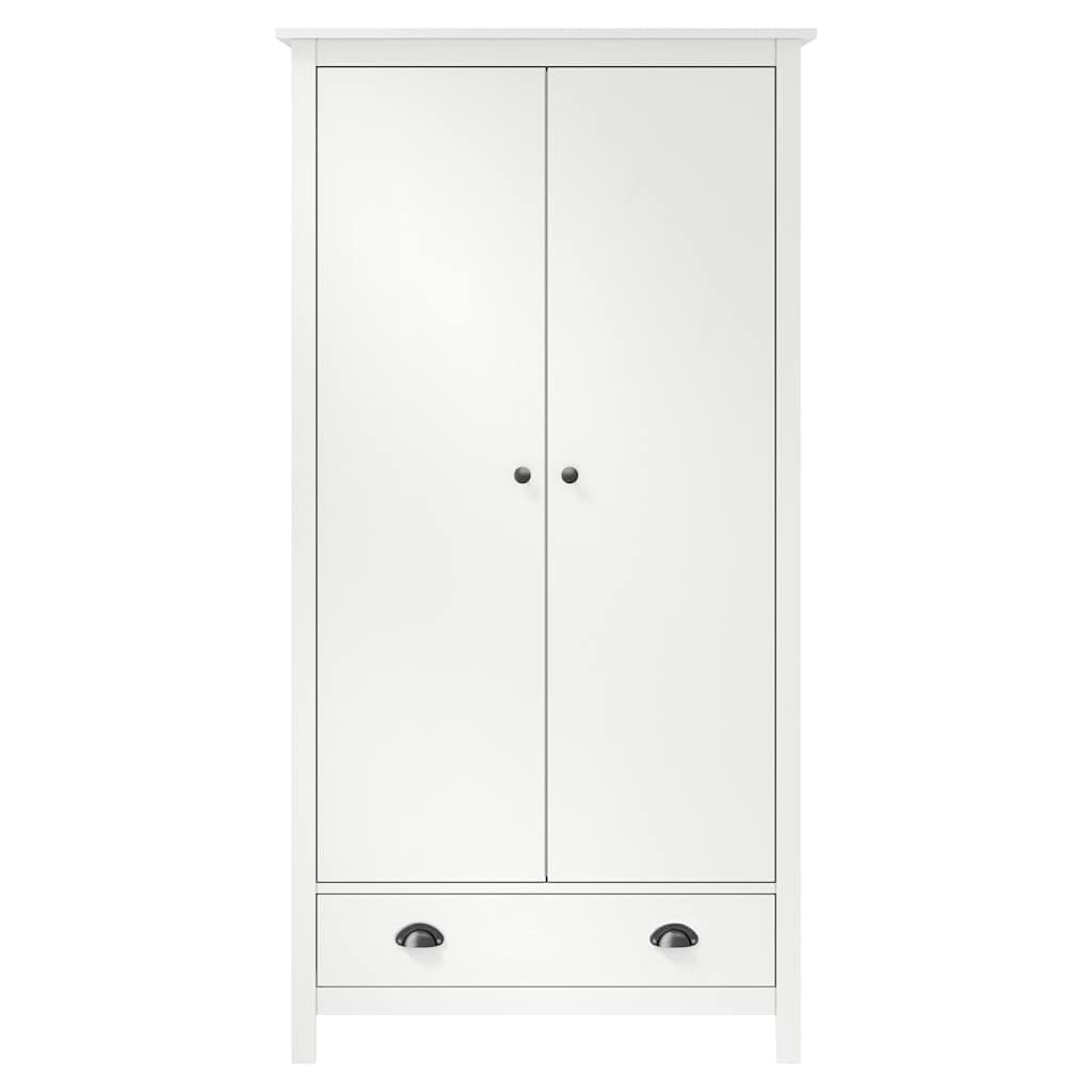 Armadio a 2 Ante Hill Bianco 89x50x170cm in Legno di Pino | homemem39