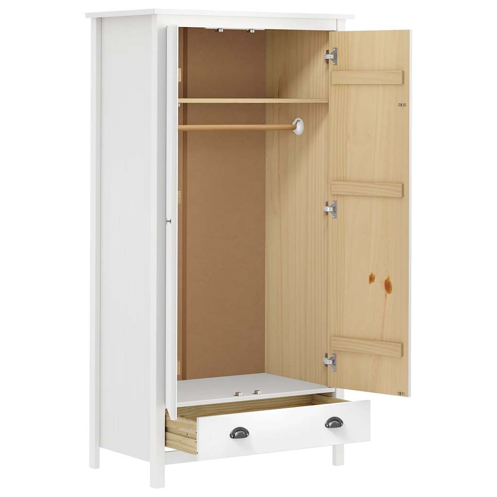 Armadio a 2 Ante Hill Bianco 89x50x170cm in Legno di Pino - homemem39