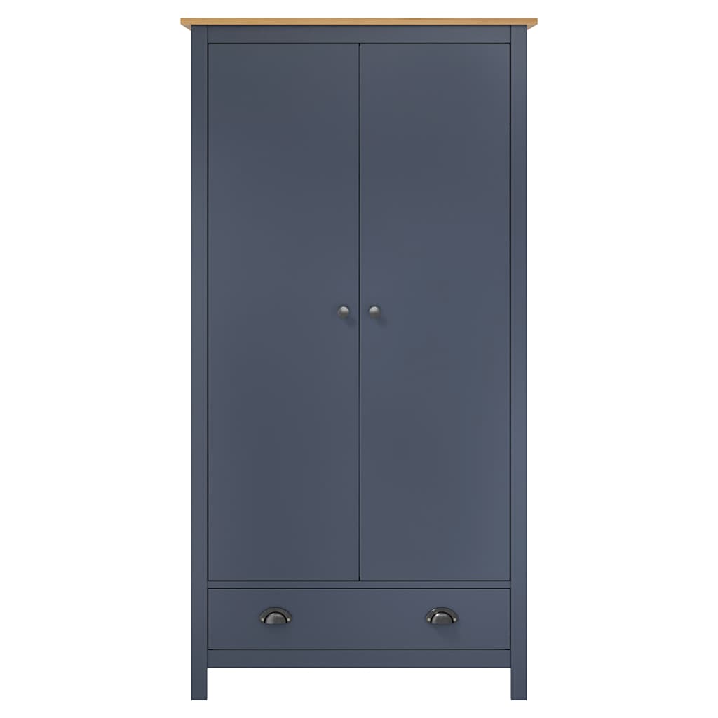 Armadio a 2 Ante Hill Grigio 89x50x170 cm in Legno di Pino | homemem39