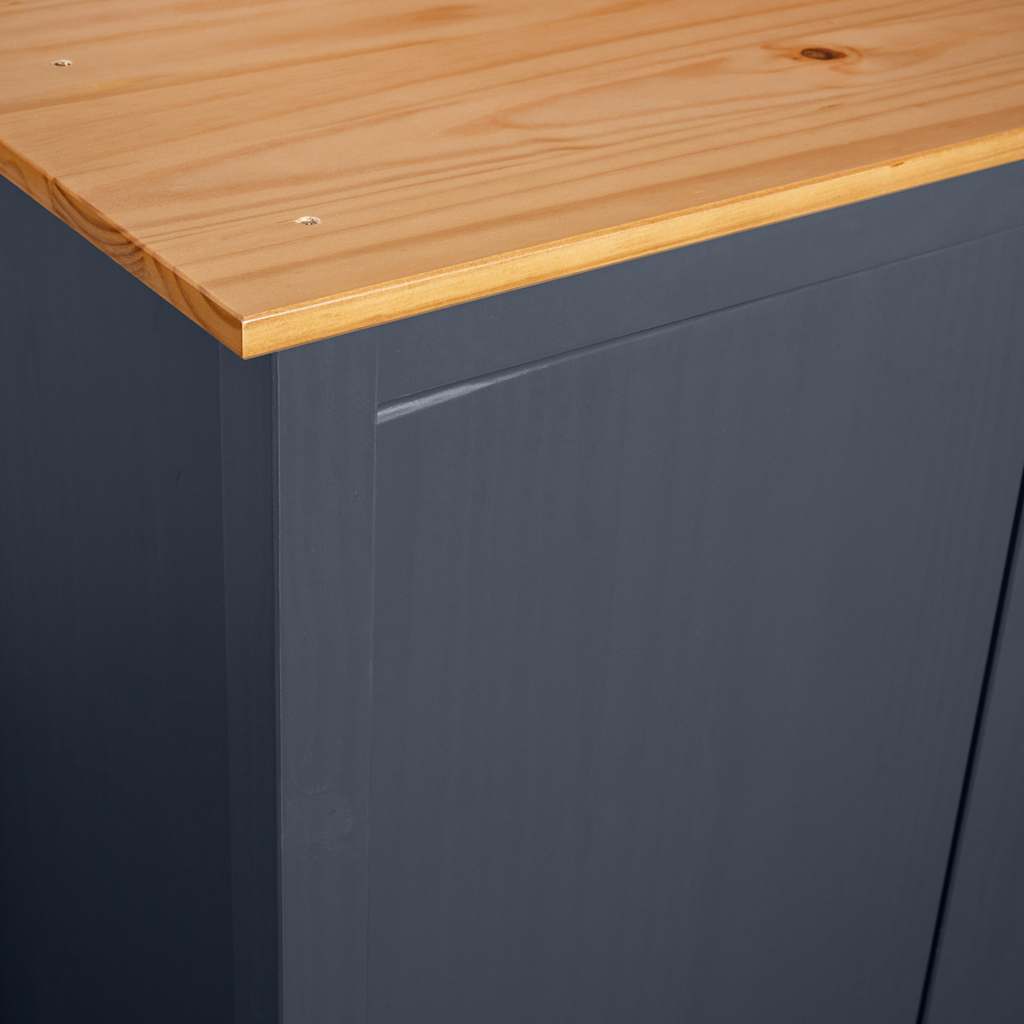 Armadio a 2 Ante Hill Grigio 89x50x170 cm in Legno di Pino | homemem39