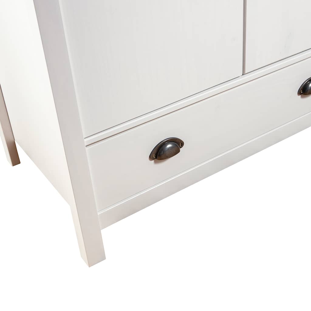 Hill Weißer 2-türiger Kleiderschrank 89 x 50 x 170 cm aus Kiefernholz