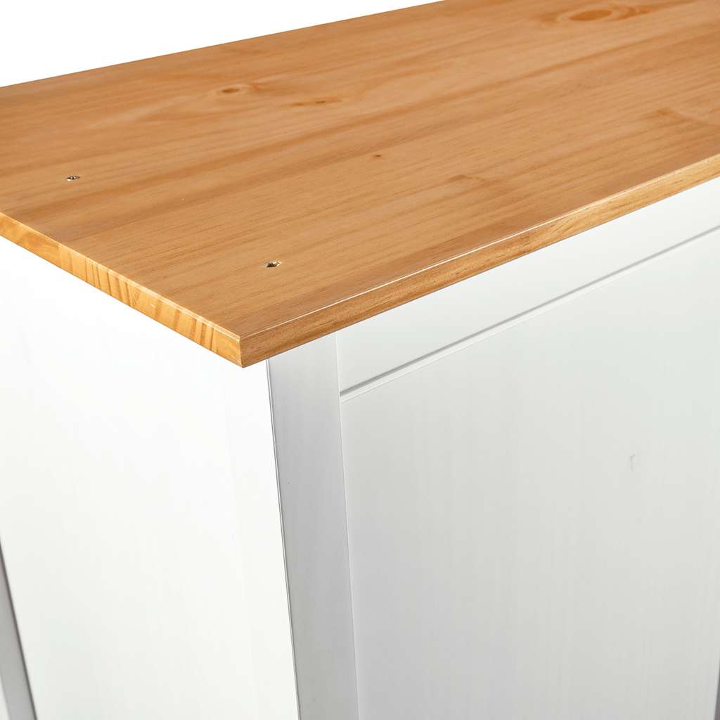 Hill Weißer 2-türiger Kleiderschrank 89 x 50 x 170 cm aus Kiefernholz