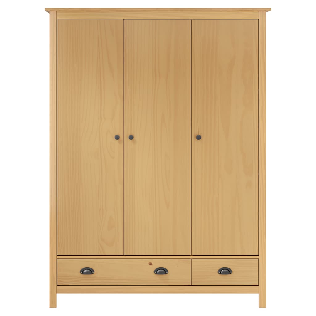 Armadio a 3 Ante Hill 127x50x170cm Legno Massello di Pino - homemem39