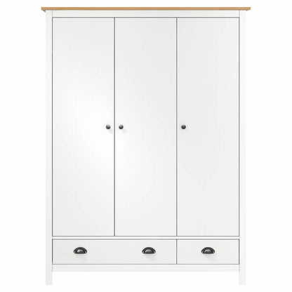 Armadio a 3 Ante Hill Bianco 127x50x170 cm in Legno di Pino - homemem39