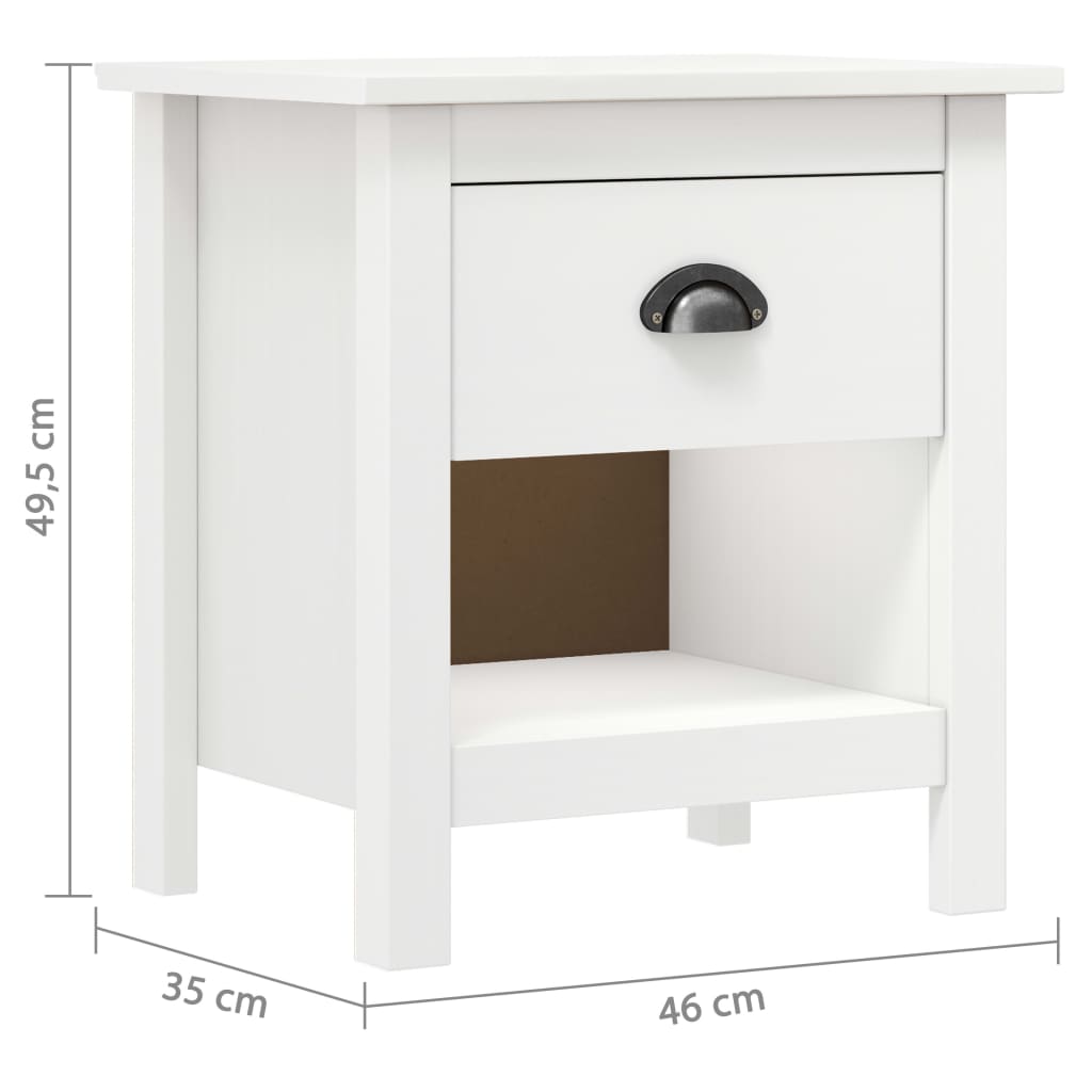 Comodini Hill 2 pz 46x35x49,5 cm Legno Massello di Pino - homemem39