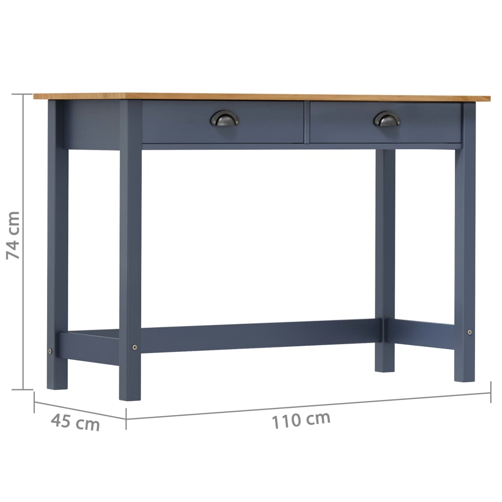 Consolle Hill con 2 Cassetti Grigia 110x45x74 cm Legno Pino | homemem39