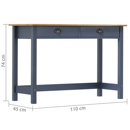 Consolle Hill con 2 Cassetti Grigia 110x45x74 cm Legno Pino | homemem39