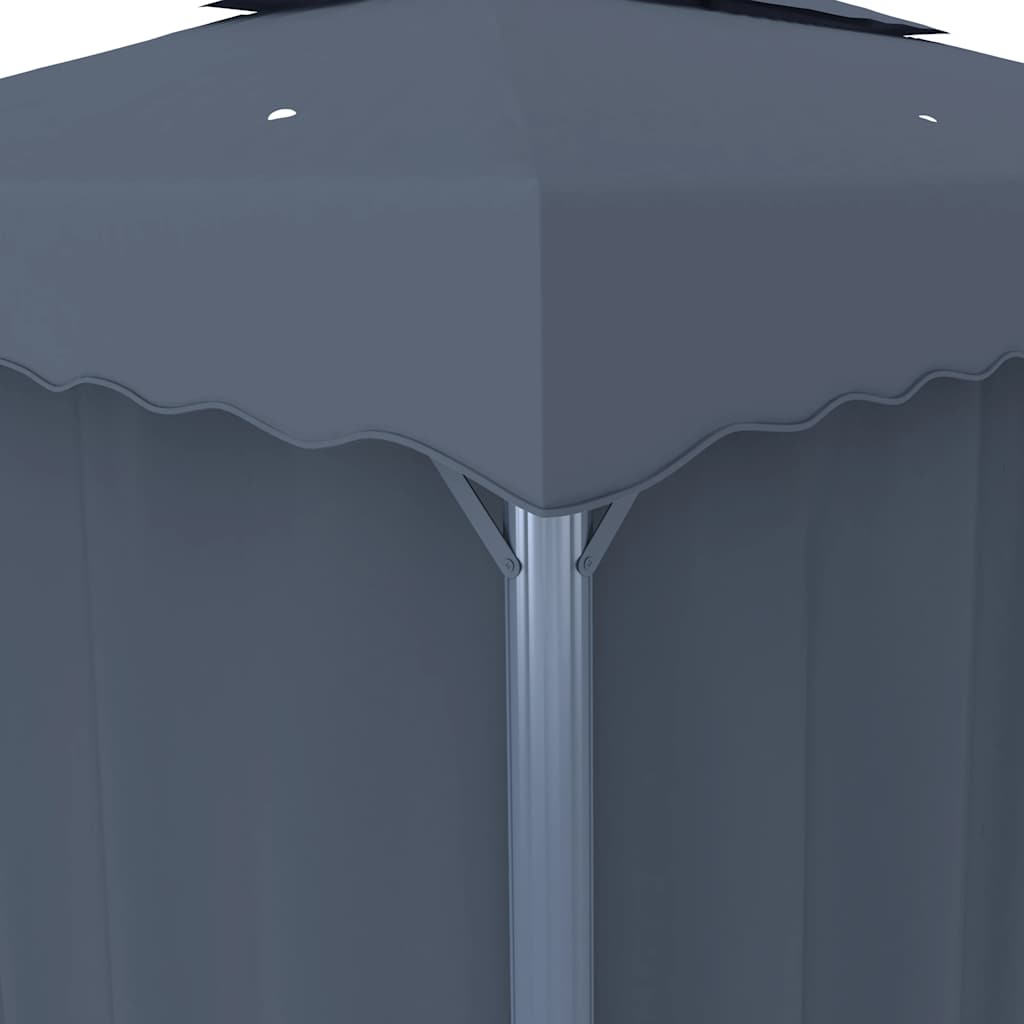 Gazebo con Tende 4x3 cm Antracite Alluminio | homemem39