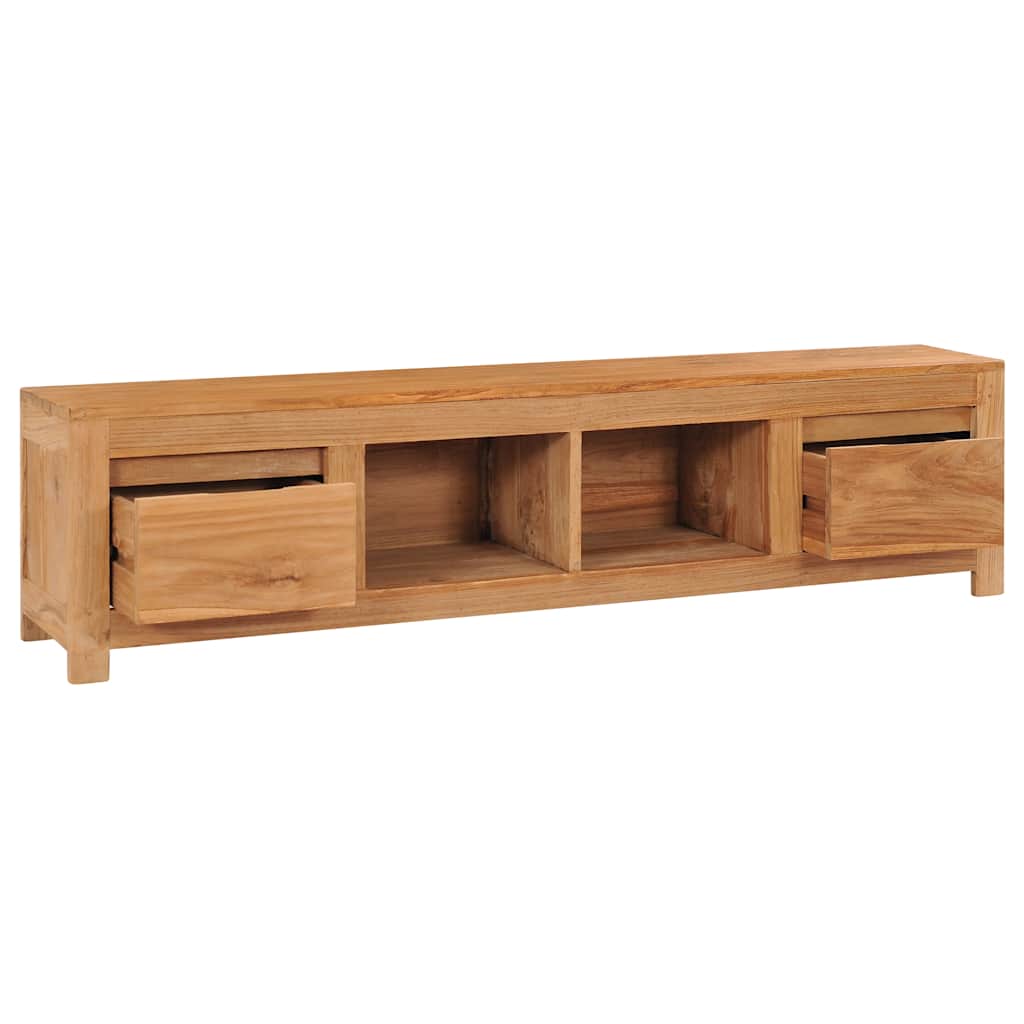 Mobile Porta TV 135x30x35 cm in Legno Massello di Teak - homemem39