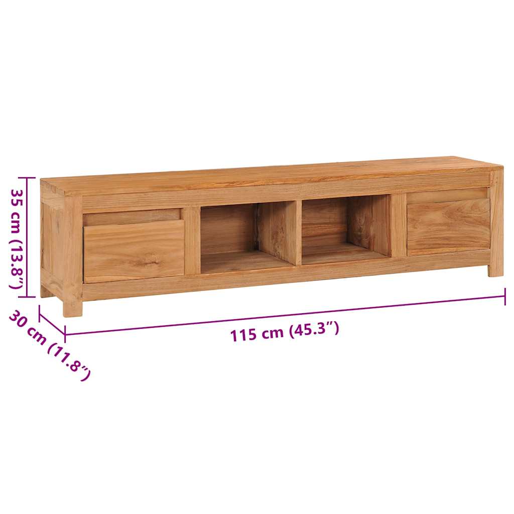 Mobile Porta TV 135x30x35 cm in Legno Massello di Teak - homemem39