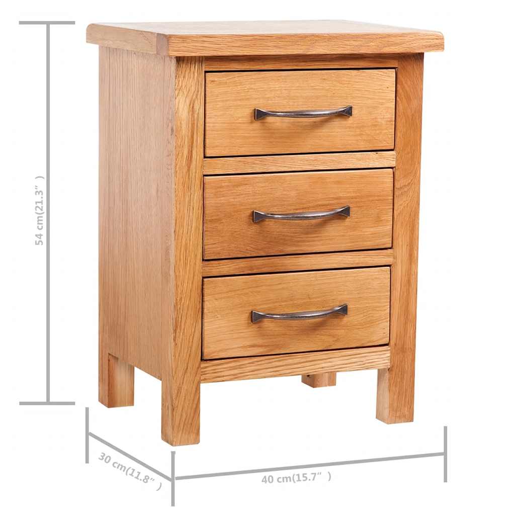 Comodini 2 pz 40x30x54 cm in Legno Massello di Rovere | homemem39