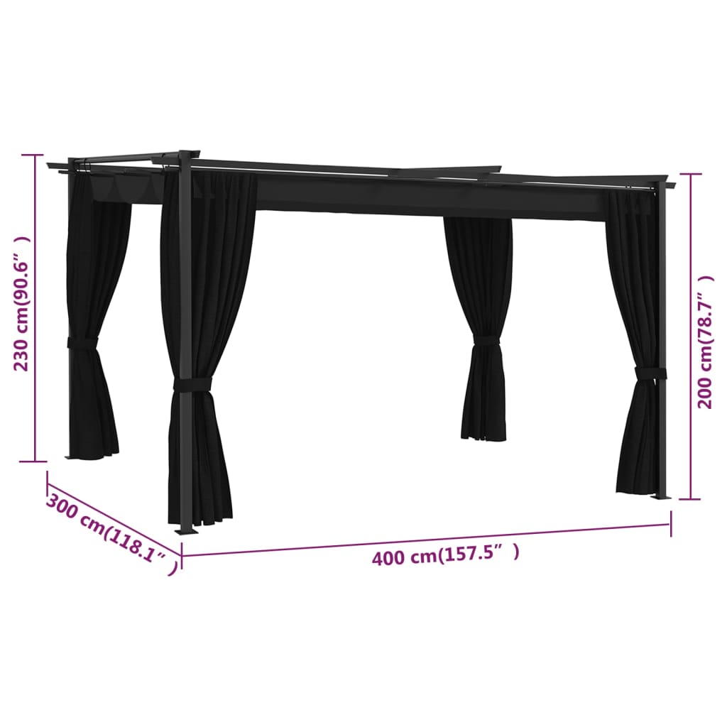 Gazebo 4x3 m Antracite | homemem39