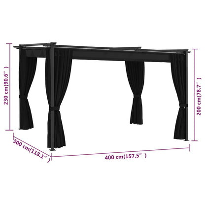 Gazebo 4x3 m Antracite | homemem39
