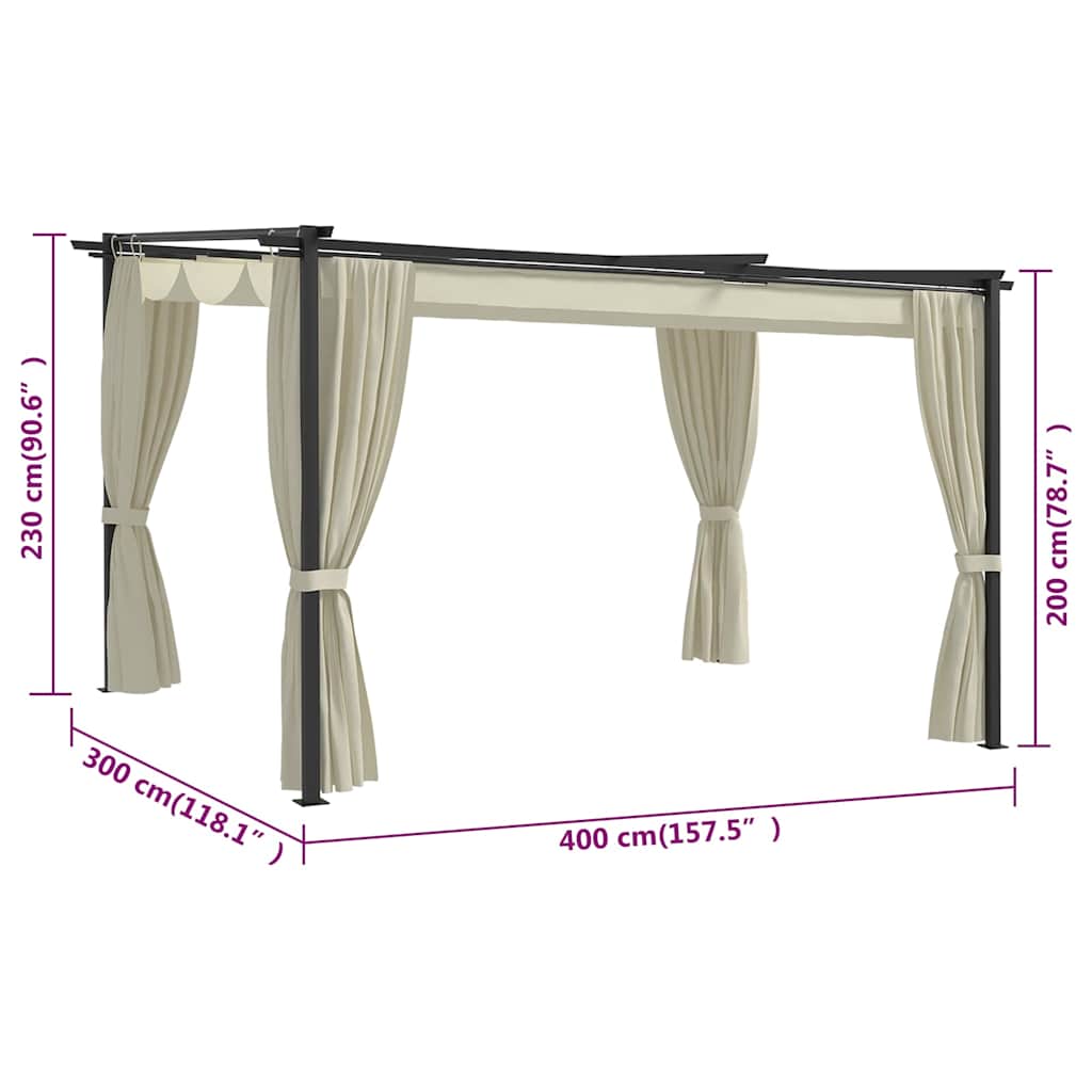 Gazebo 4x3 m Crema