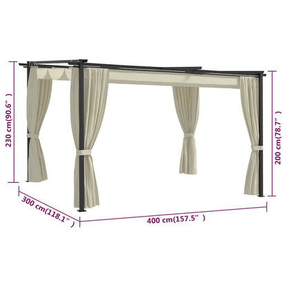Gazebo 4x3 m Crema