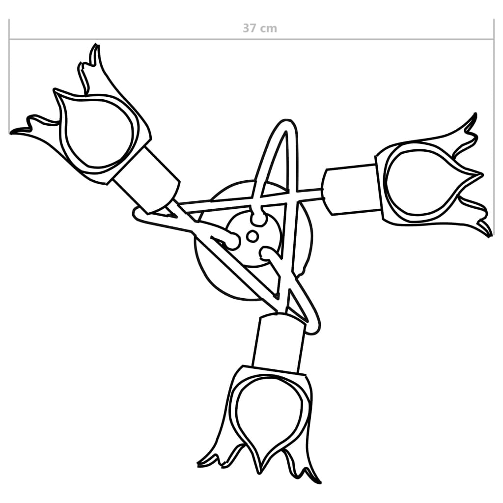 Lampadario con Paralumi in Vetro per 3 Lampadine E14 Tulipano