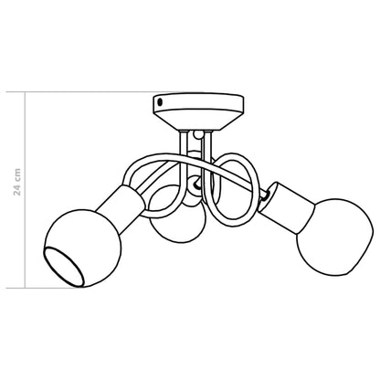 Lampadario Paralume in Ceramica a Coppa Bianco 3 Lampadine E14 | homemem39