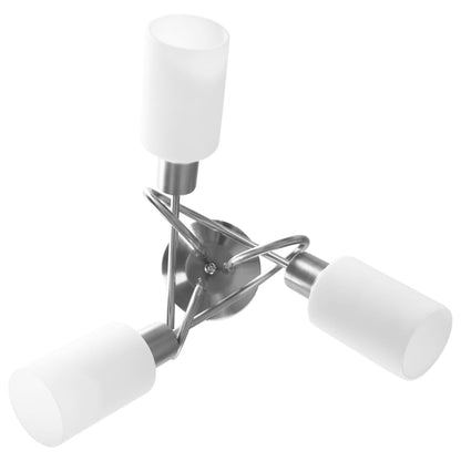 Lampadario Paralume in Ceramica a Cono Bianco 3 Lampadine E14 | homemem39